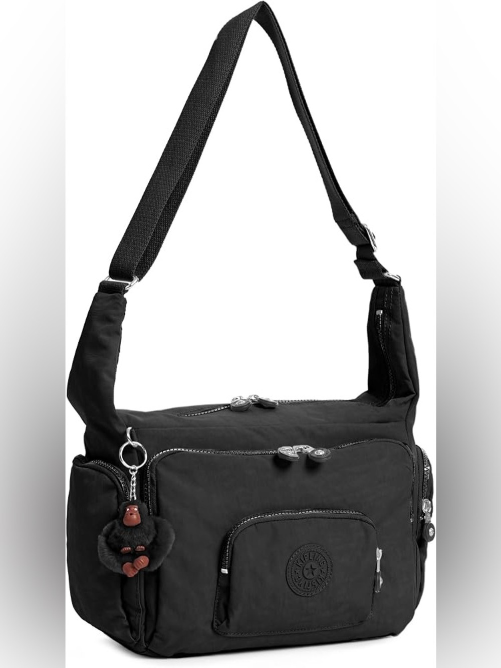 Kipling Erica Black Multi-Zip Crossbody Bag